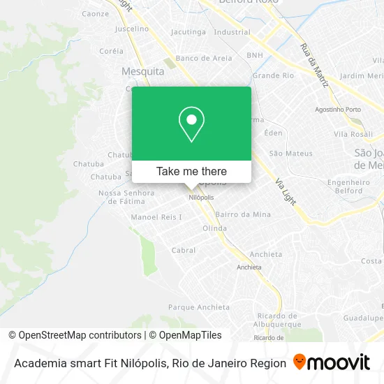 Academia smart Fit Nilópolis map