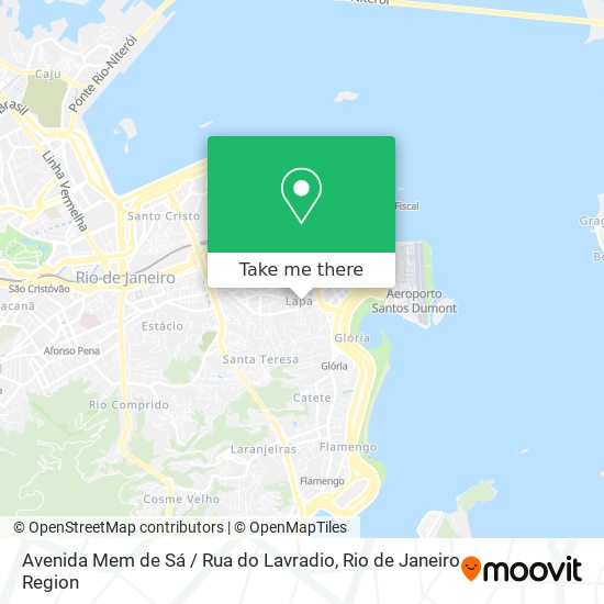 Mapa Avenida Mem de Sá / Rua do Lavradio