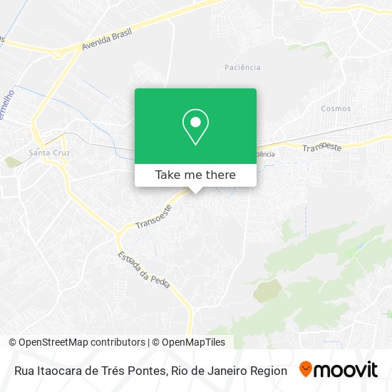 Rua Itaocara de Trés Pontes map