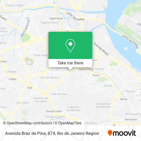 Avenida Braz de Pina, 874 map