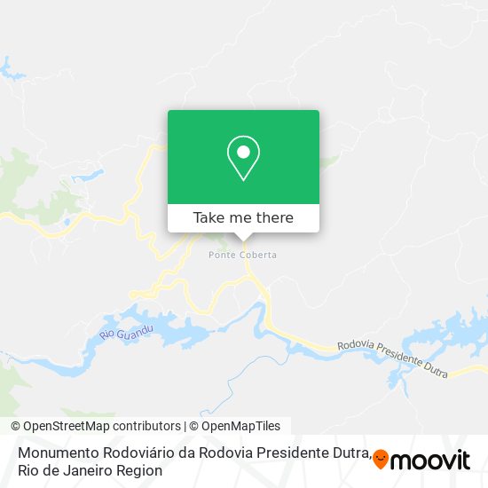 Mapa Monumento Rodoviário da Rodovia Presidente Dutra