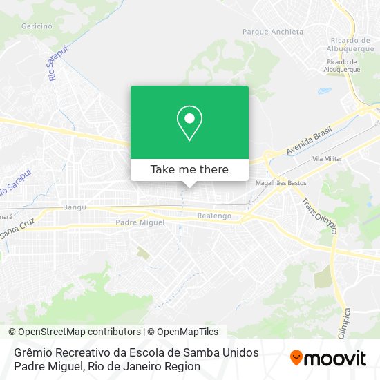 Mapa Grêmio Recreativo da Escola de Samba Unidos Padre Miguel