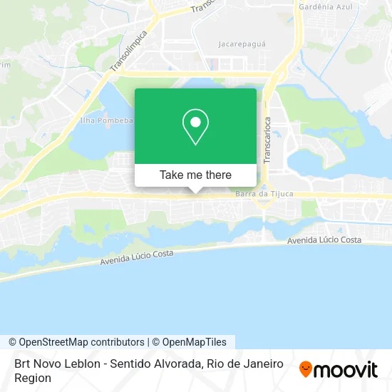 Mapa Brt Novo Leblon - Sentido Alvorada