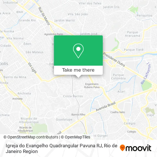 Igreja do Evangelho Quadrangular Pavuna RJ map
