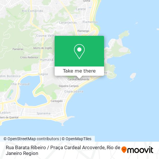 Mapa Rua Barata Ribeiro / Praça Cardeal Arcoverde