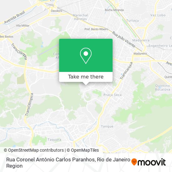 Mapa Rua Coronel Antônio Carlos Paranhos