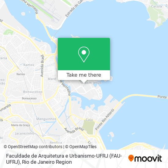 Mapa Faculdade de Arquitetura e Urbanismo-UFRJ (FAU-UFRJ)