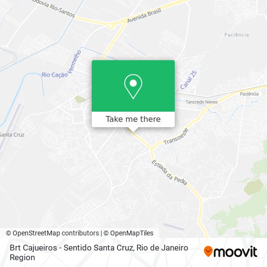 Brt Cajueiros - Sentido Santa Cruz map