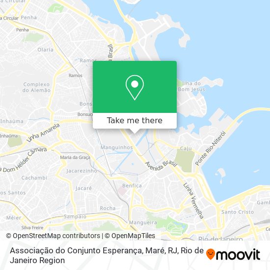 Mapa Associação do Conjunto Esperança, Maré, RJ