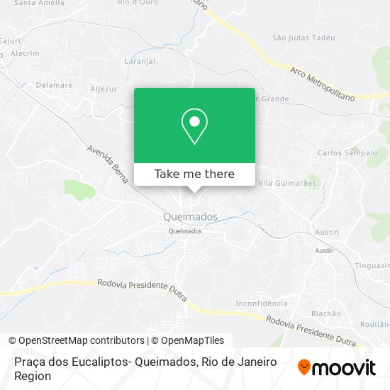 Mapa Praça dos Eucaliptos- Queimados