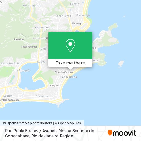 Mapa Rua Paula Freitas / Avenida Nossa Senhora de Copacabana