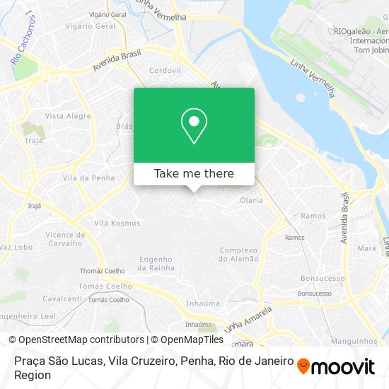 Mapa Praça São Lucas, Vila Cruzeiro, Penha