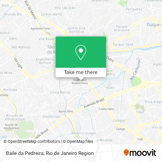 Baile da Pedreira map
