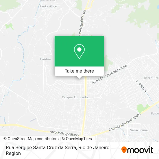 Rua Sergipe Santa Cruz da Serra map