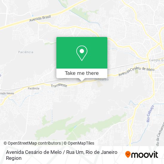 Avenida Cesário de Melo / Rua Um map