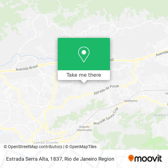 Estrada Serra Alta, 1837 map