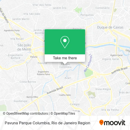 Pavuna Parque Columbia map