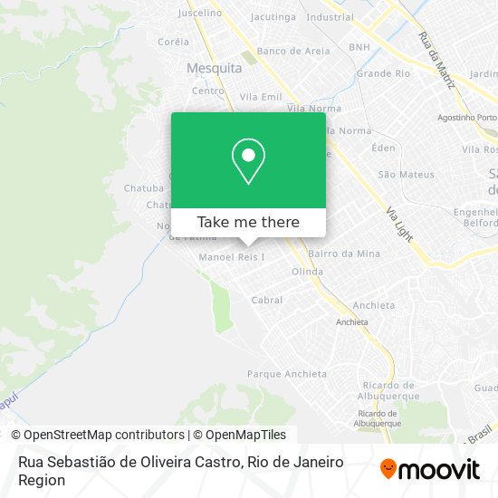 Mapa Rua Sebastião de Oliveira Castro