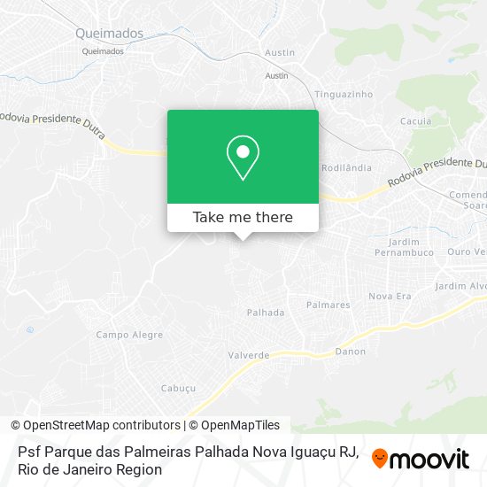 Psf Parque das Palmeiras Palhada Nova Iguaçu RJ map