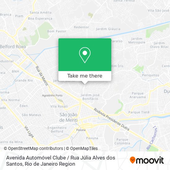 Avenida Automóvel Clube / Rua Júlia Alves dos Santos map