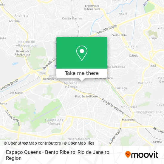 Espaço Queens - Bento Ribeiro map