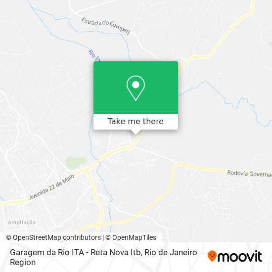 Mapa Garagem da Rio ITA - Reta Nova Itb