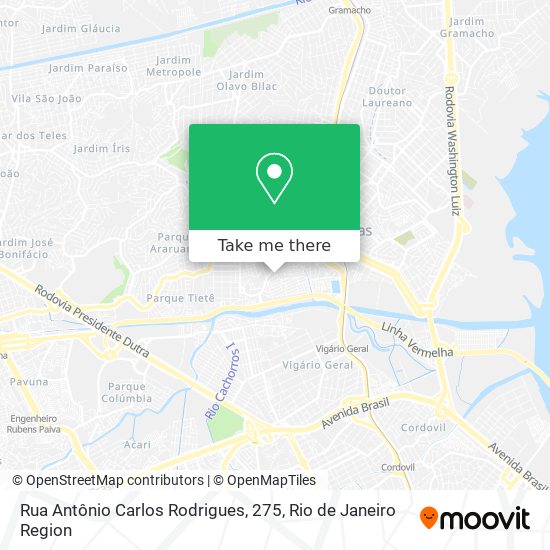 Mapa Rua Antônio Carlos Rodrigues, 275