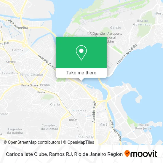 Carioca Iate Clube, Ramos RJ map