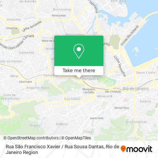 Mapa Rua São Francisco Xavier / Rua Sousa Dantas