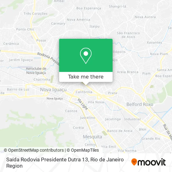 Saída Rodovia Presidente Dutra 13 map