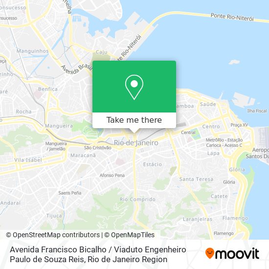 Mapa Avenida Francisco Bicalho / Viaduto Engenheiro Paulo de Souza Reis