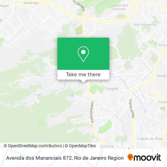Avenida dos Mananciais 872 map