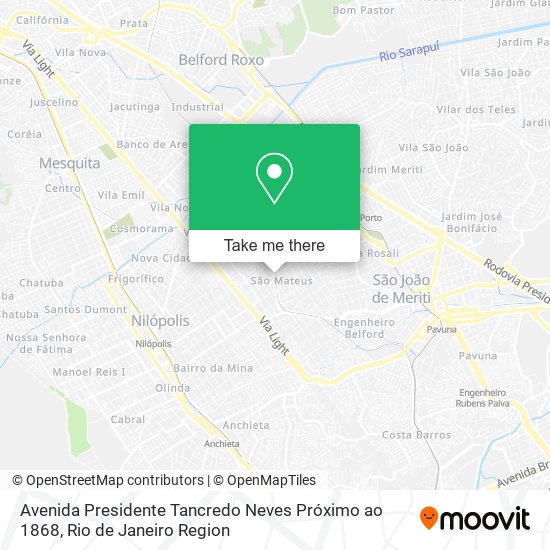 Mapa Avenida Presidente Tancredo Neves Próximo ao 1868