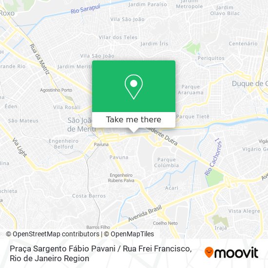 Mapa Praça Sargento Fábio Pavani / Rua Frei Francisco