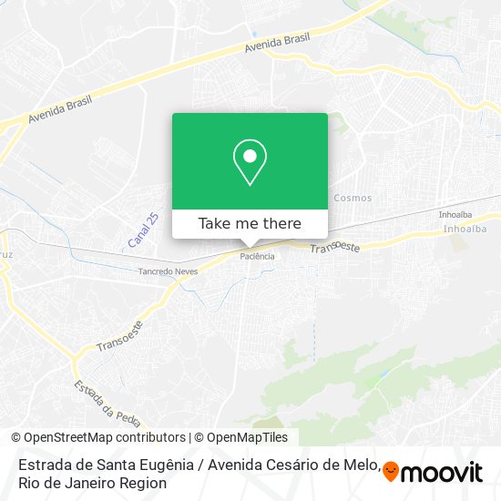 Mapa Estrada de Santa Eugênia / Avenida Cesário de Melo