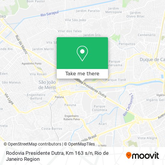 Mapa Rodovia Presidente Dutra, Km 163 s / n