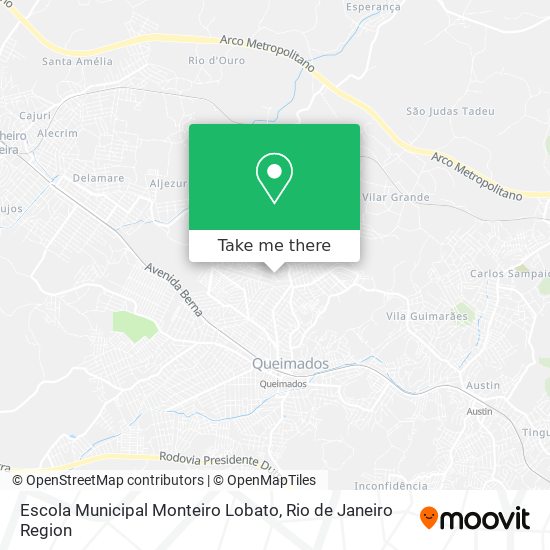 Mapa Escola Municipal Monteiro Lobato