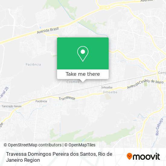 Mapa Travessa Domingos Pereira dos Santos