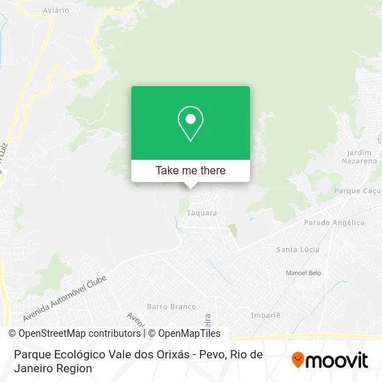 Parque Ecológico Vale dos Orixás - Pevo map