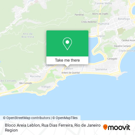 Bloco Areia Leblon, Rua Dias Ferreira map