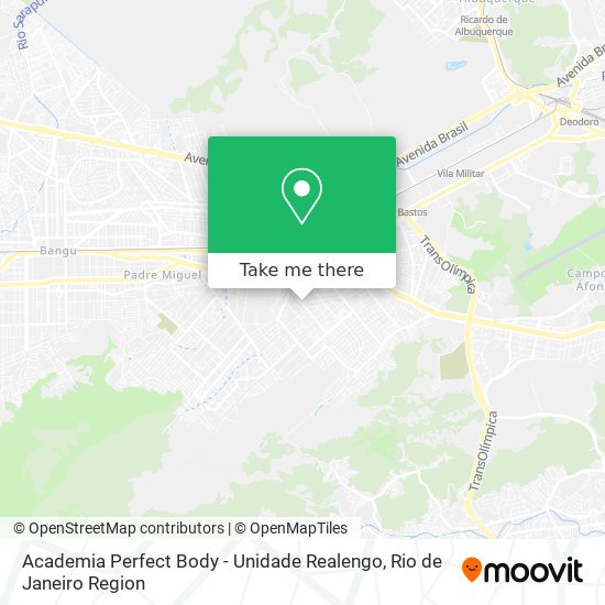 Mapa Academia Perfect Body - Unidade Realengo