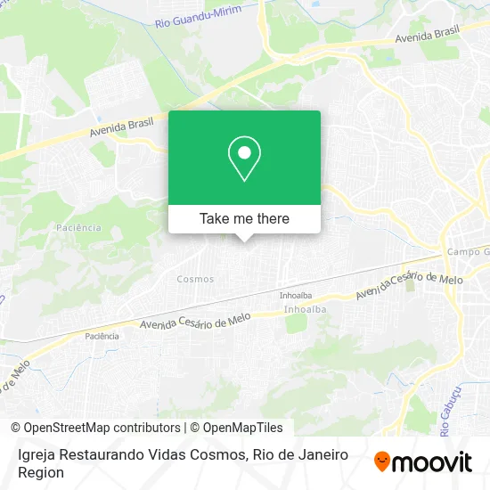Igreja Restaurando Vidas Cosmos map
