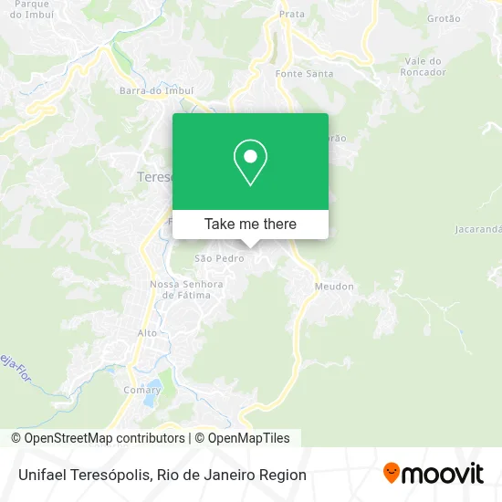 Unifael Teresópolis map