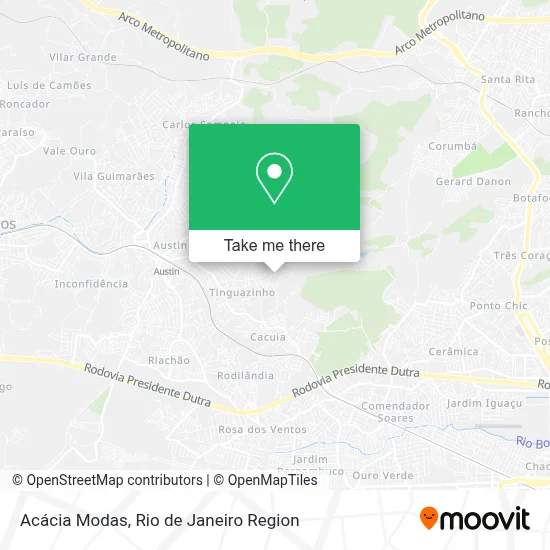 Acácia Modas map