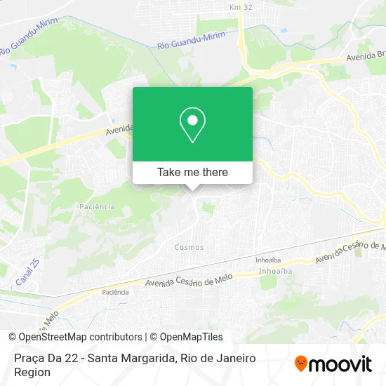 Praça Da 22 - Santa Margarida map