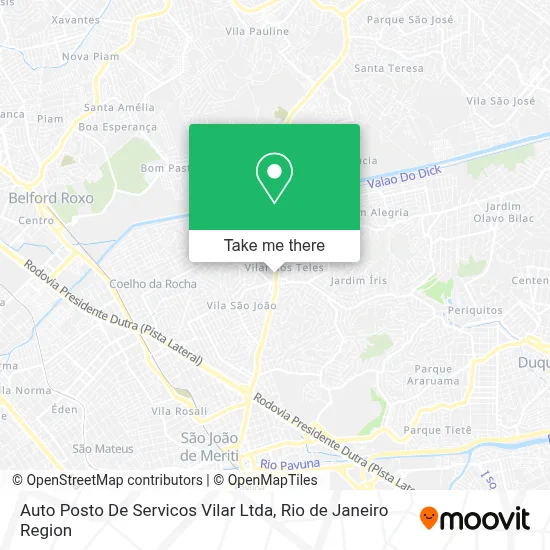 Auto Posto De Servicos Vilar Ltda map