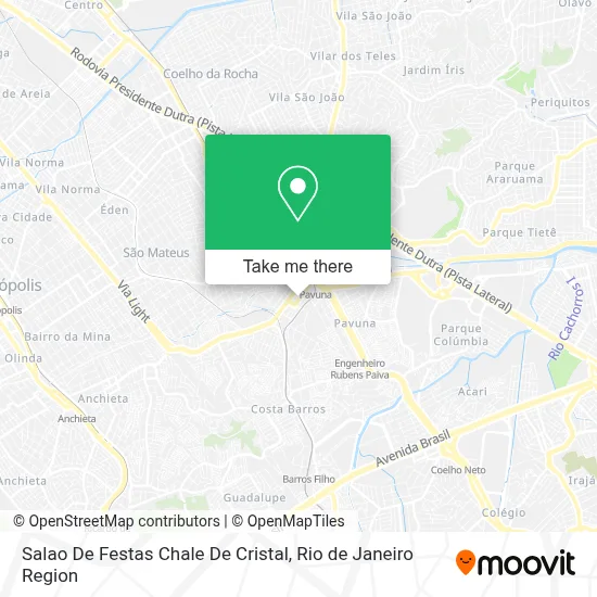 Salao De Festas Chale De Cristal map