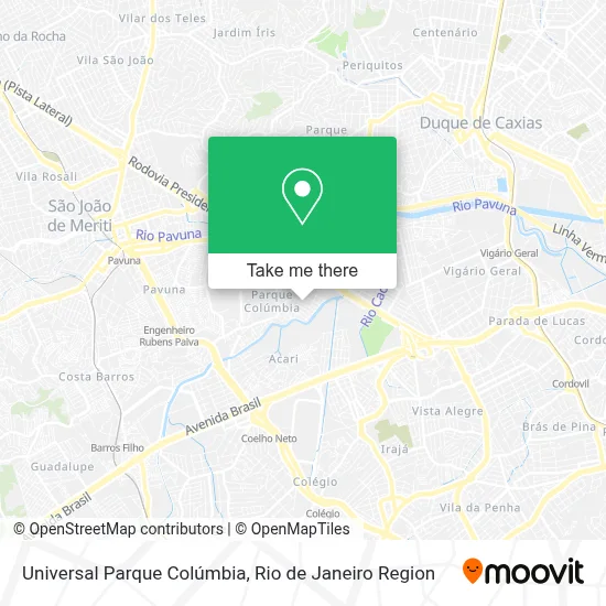 Universal Parque Colúmbia map