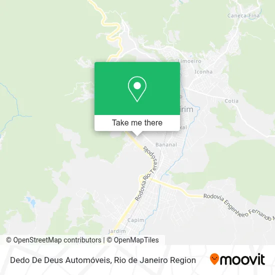 Dedo De Deus Automóveis map