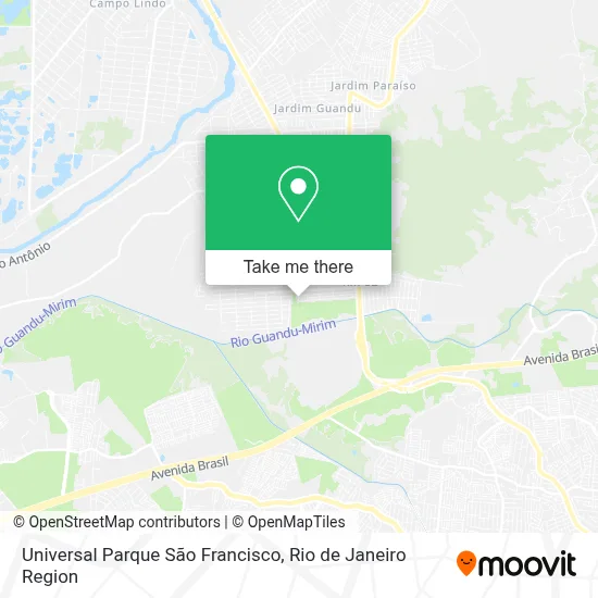 Universal Parque São Francisco map